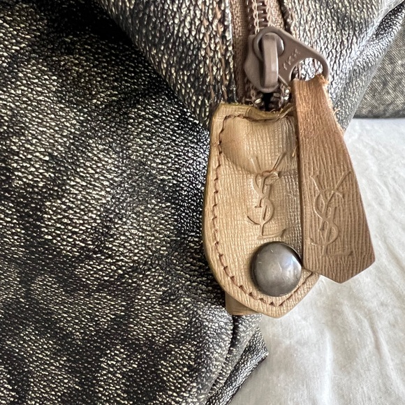 YSL - Vintage Yves Saint Laurent Monogram Canvas Duffle Weekender Travel Bag - Picture 3 of 4